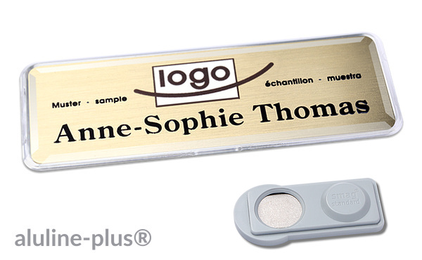 Namensschild aluline-plus® 25 "logo-print"