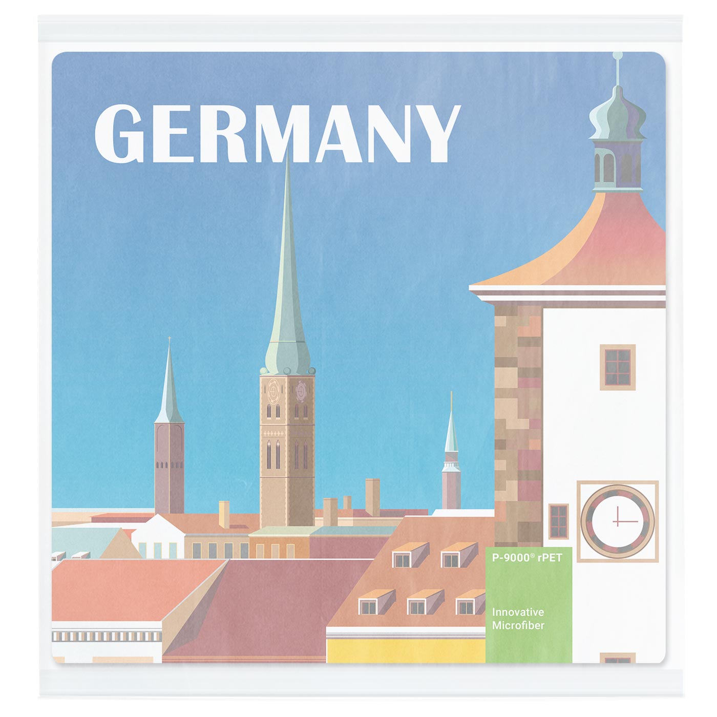 POLYCLEAN rPET Displaytuch 20x20 cm im Pergaminbeutel, All-Inclusive-Paket 