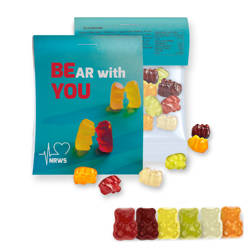 Bio Gummibärchen, ca. 15g, Express Midi-Tüte mit Werbereiter
