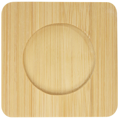 Manti 2-teiliger 100 ml doppelwandiger Glasbecher mit Bambusuntersetzer