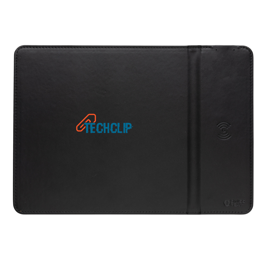 Swiss Peak RCS recyceltes 10W Wireless-Charging PU Mauspad