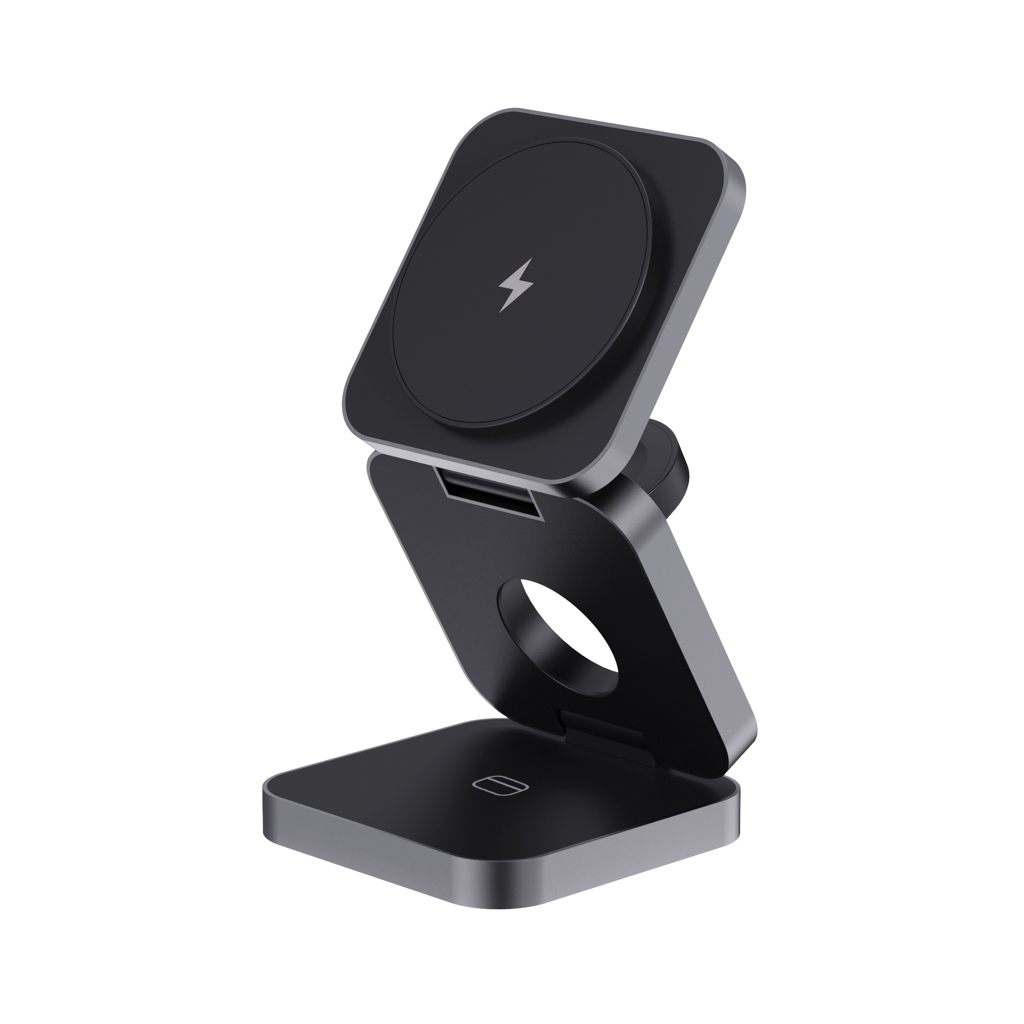 Terra faltbares 3-in-1 15W Charger aus RCS rec. Aluminium
