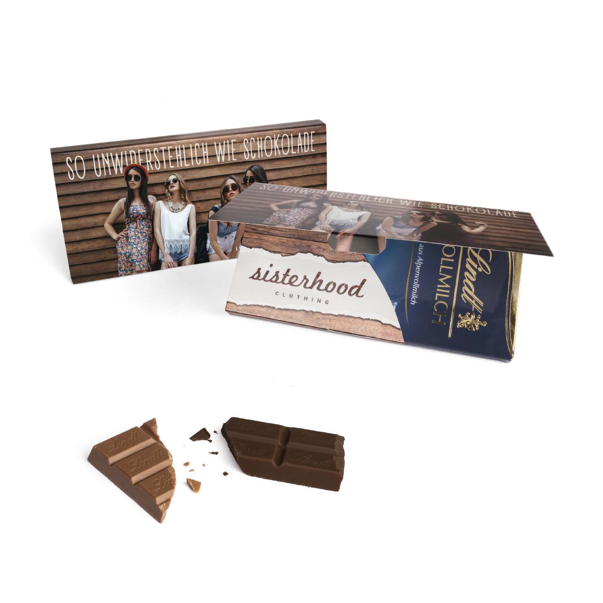Lindt Schokoladentafel in Mailingmappe
