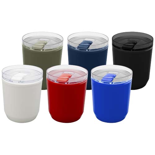 Hudson 180 ml doppelwandiger Becher aus recyceltem Kunststoff  - weiss