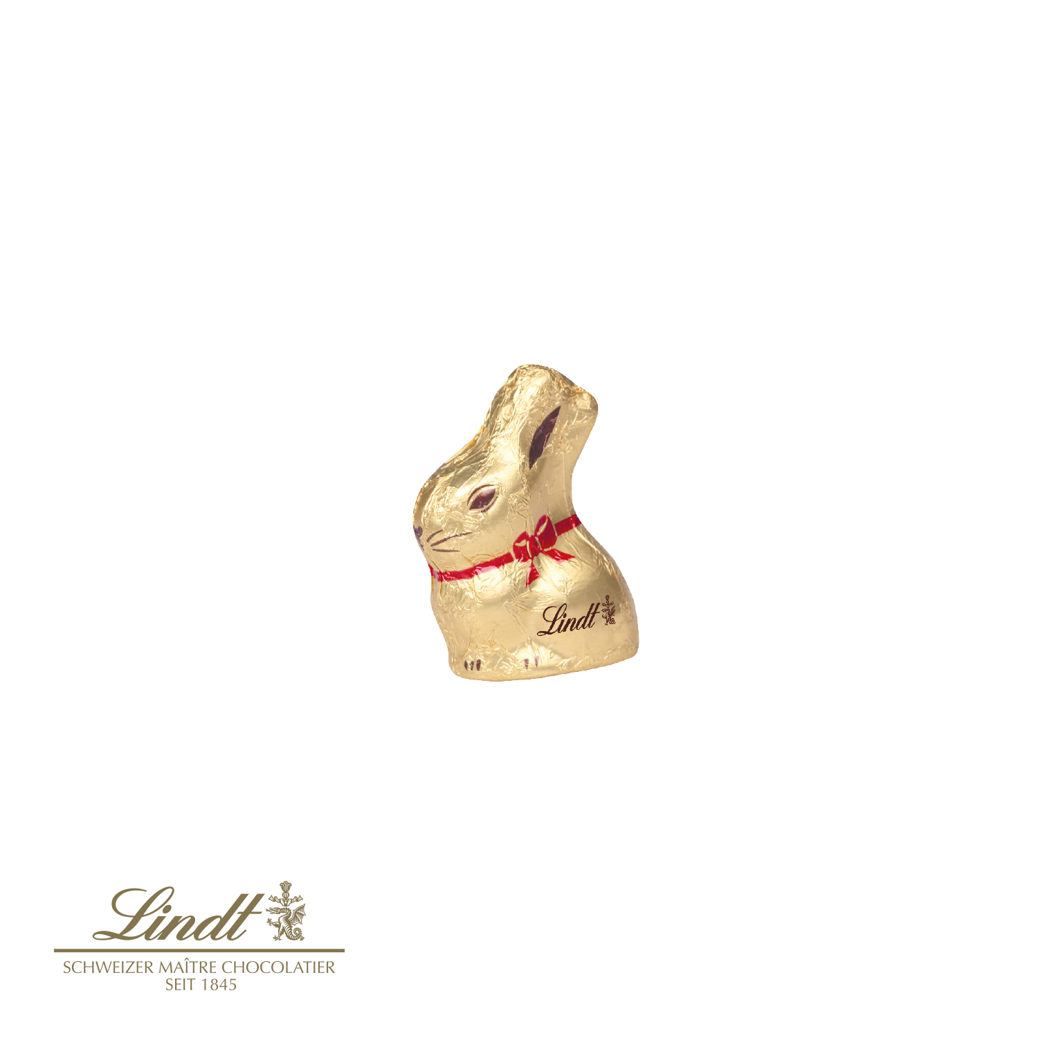 Werbekartonage mit Goldhase, 10 g