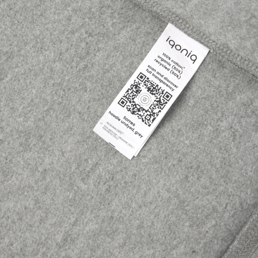 IQONIQ Torres ungefärbter Hoodie aus recycelter Baumwolle