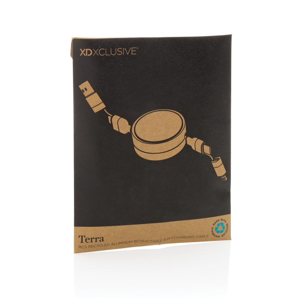 Terra aufrollbares 6-in-1 60W-Kabel aus RCS recyc. Aluminium