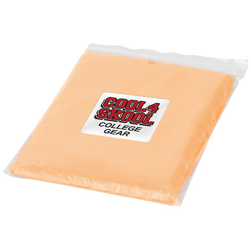 Ziva Einweg Regenponcho mit Hülle - orange