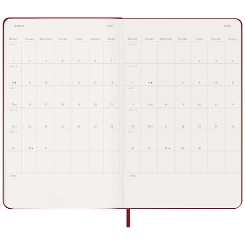 Moleskine Hardcover 12 Monate Wochenkalender L - scharlachrot