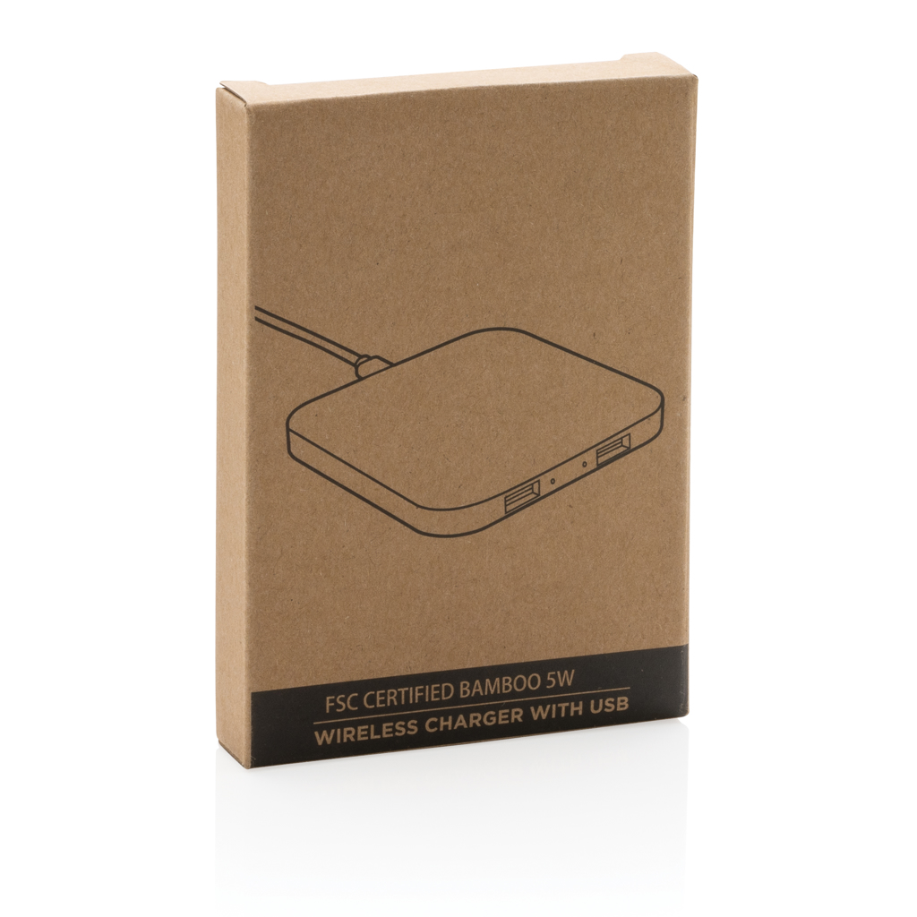 5W-Wireless-Charger aus Bambus mit USB