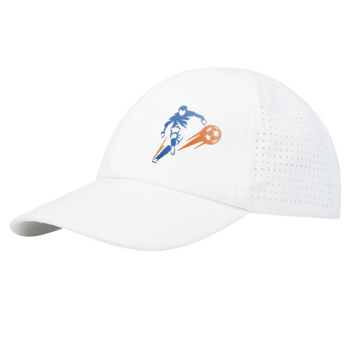 Mica 110 g/m² GRS recycelte Cool Fit Kappe mit sechs Segmenten - weiss