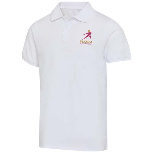 Beryl 220 g/m² Kurzärmeliges Poloshirt Bio-Recyclingmaterial (OCS), unisex - weiss / XS