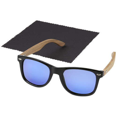 Hiru verspiegelte polarisierte Sonnenbrille aus rPET/Holz in Präsentbox