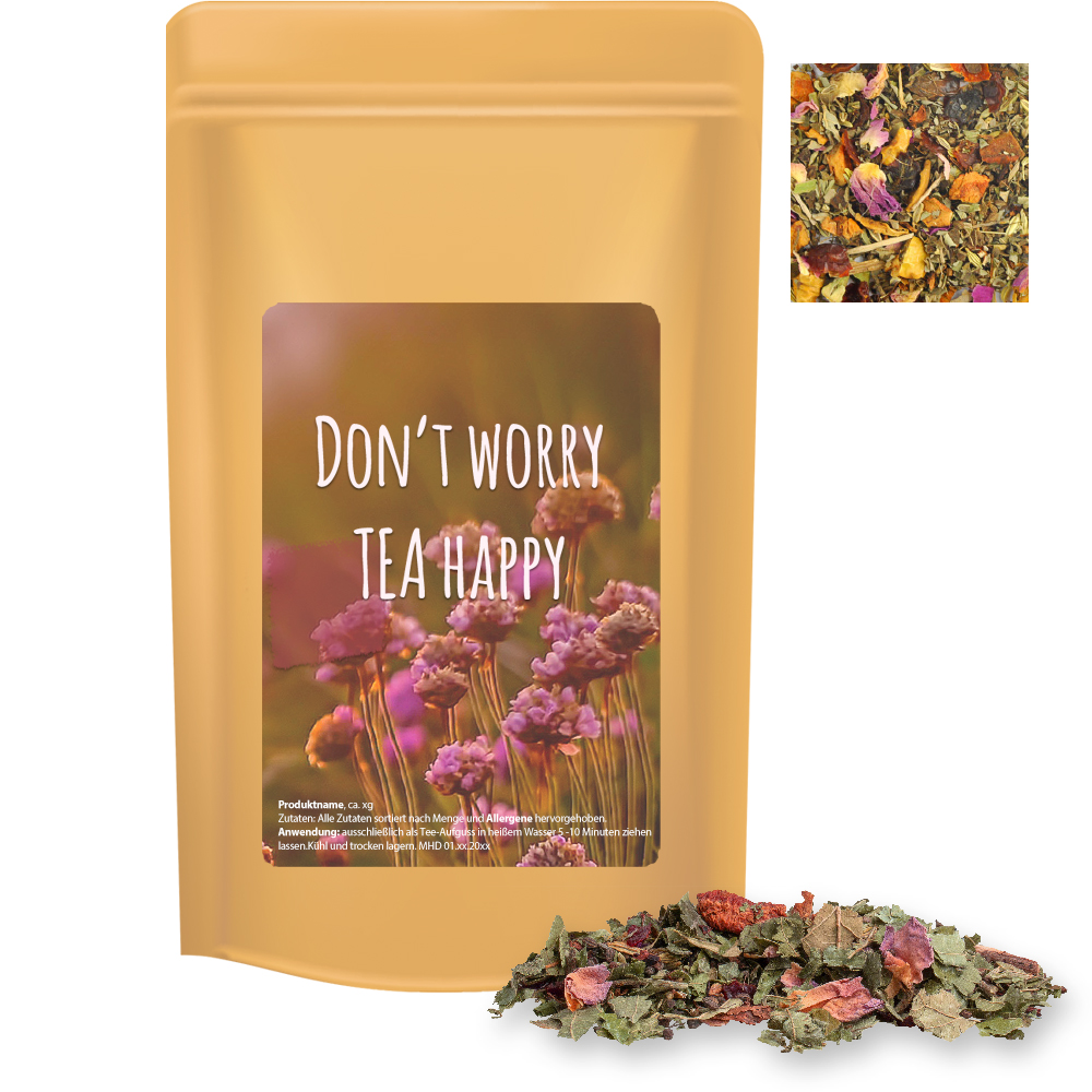 Bio Kräutertee Glücksgefühle, ca. 40g, Standbeutel Midi