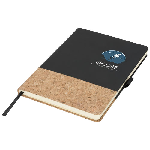 Evora A5 Notizbuch Thermo PU mit Kork - schwarz