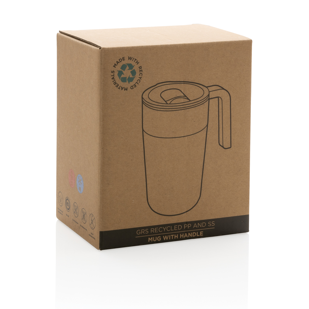 GRS recycelte PP und Stainless Steel Tasse mit Griff