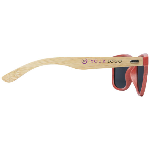 Sun Ray Bambus Sonnenbrille - rot