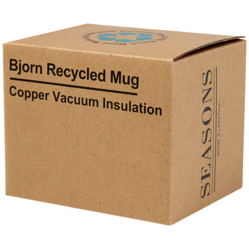 Bjorn RCS-zertifizierter Becher aus recyceltem Edelstahl mit Kupfer-Vakuumisolierung, 360 ml - weiss