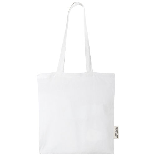 Madras 140 g/m² Baumwoll Tragetasche aus GRS recycelter Baumwolle, 7L - weiss