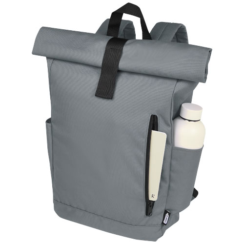 Byron 15,6" GRS RPET Roll-Top Rucksack 18 L - hellgrau