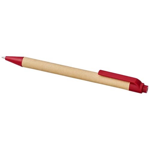 Priestly A6 Recycling Notizbuch mit Stift - natur / rot