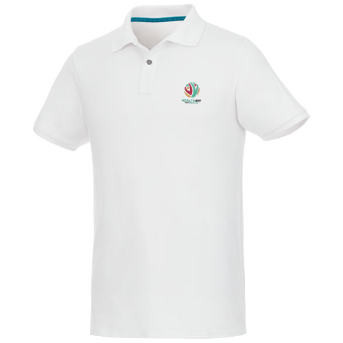 Beryl Poloshirt aus Bio-Recyclingmaterial für Herren - weiss / XS