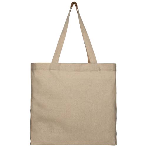 Pheebs 210 g/m² recycelte Tragetasche mit Seitenfalten 13L - heather natur