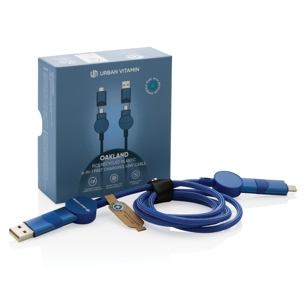 Oakland RCS rKunststoff 1,2m 6-in-1 Fast-Charging 45W Kabel