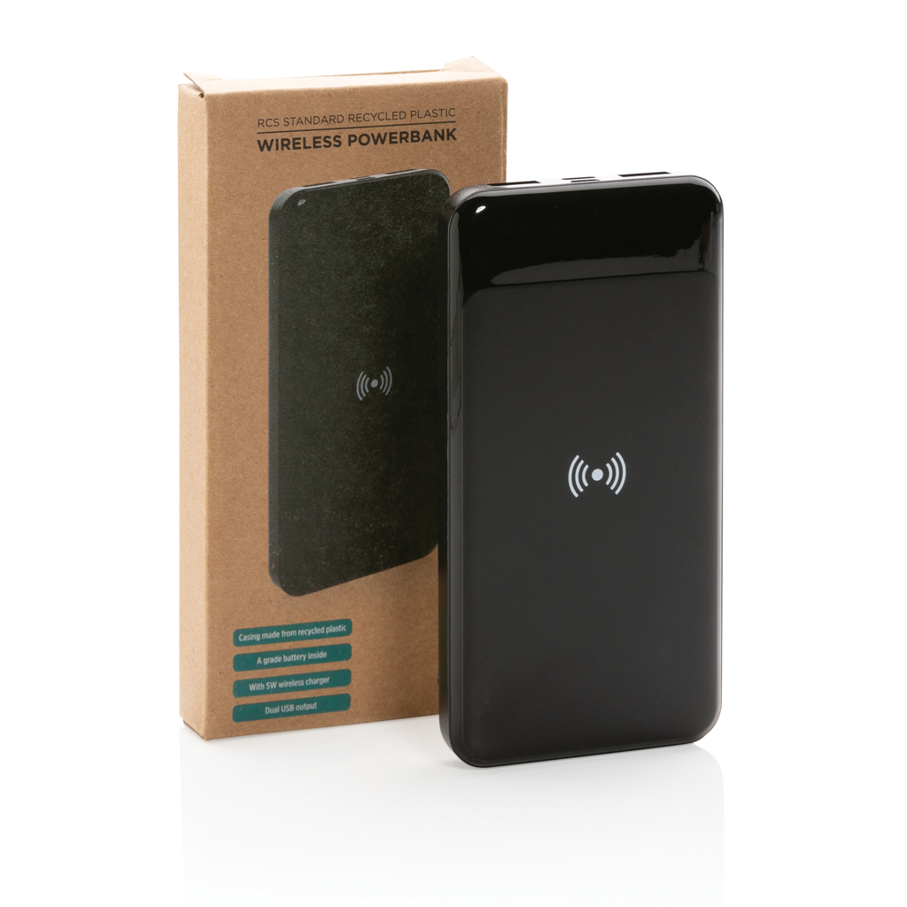 Wireless Powerbank aus RCS Standard recyceltem Kunststoff