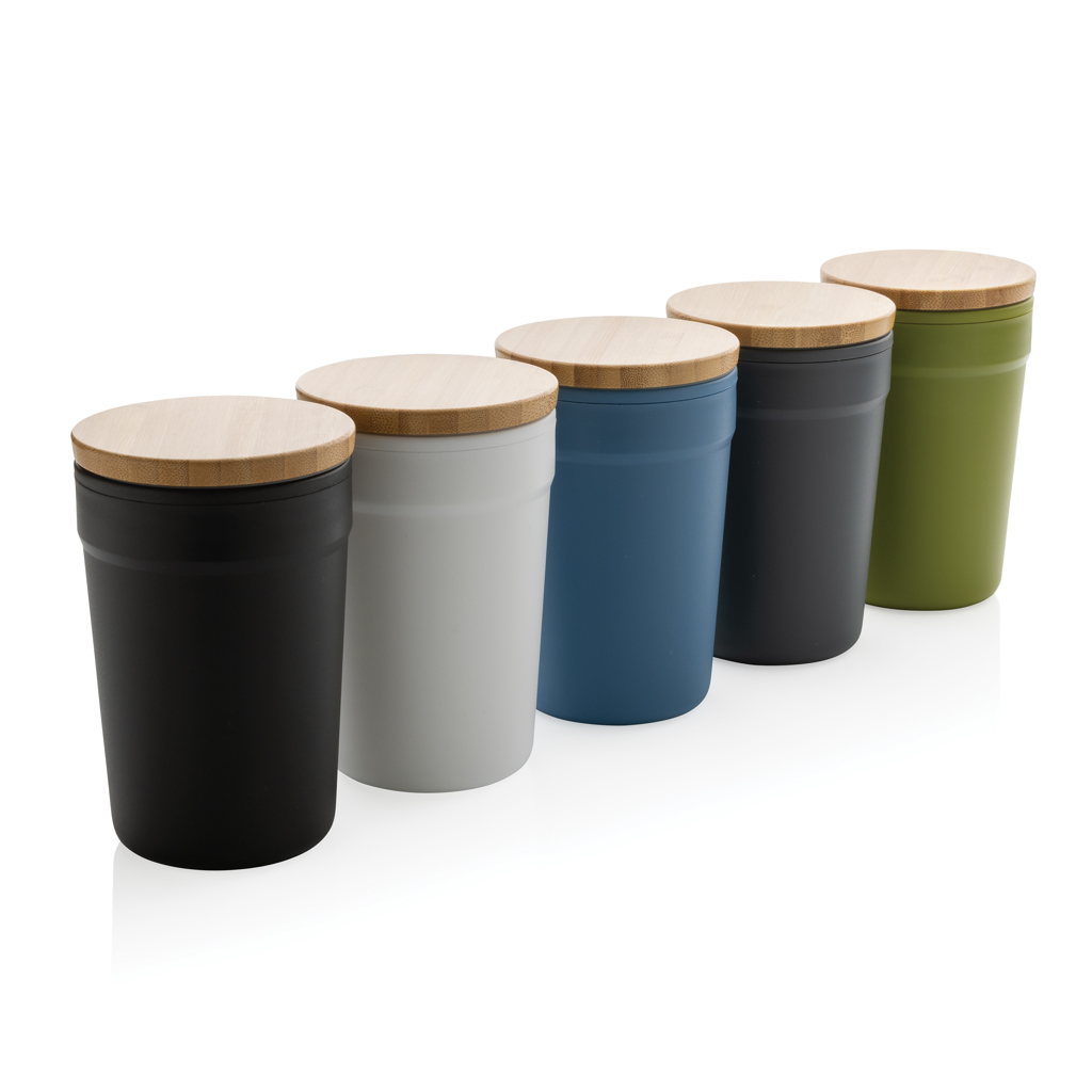 GRS rPP-Becher mit Bambusdeckel