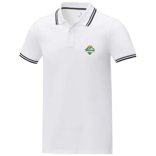 Amarago 200 g/m² Polo mit abgesetztem Rand für Herren - weiss / XS