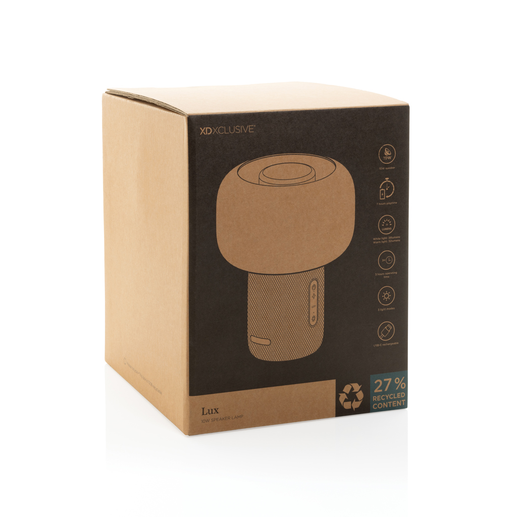 Lux 10W Lautsprecherlampe aus RCS recyceltem Kunststoff