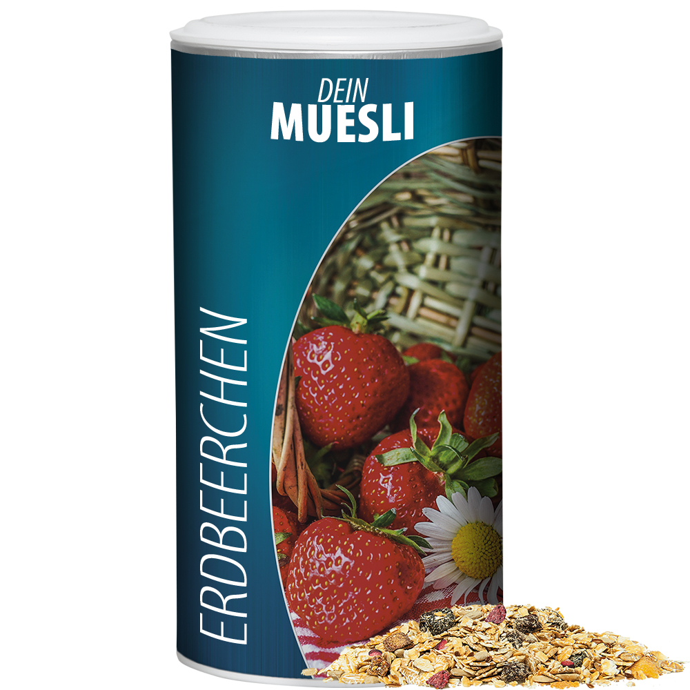 Bio Müsli Erdbeerchen, ca. 150g, Pappdose Medium