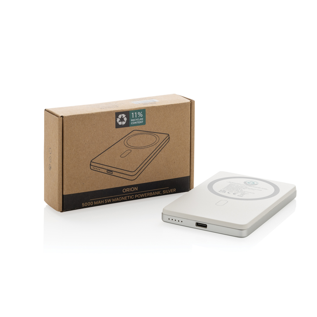 Orion 5.000mAh 5W magnetische Powerbank aus RCS rec. Alu