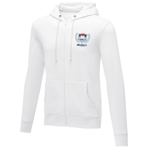 Charon 240 g/m² Herren Kapuzenpullover mit Reißverschluss - weiss / XS
